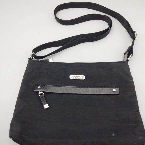 Baggallini Nylon Crossbody Black Purse w/ Outer Pockets 11x7" Bag - Picture 1 of 9